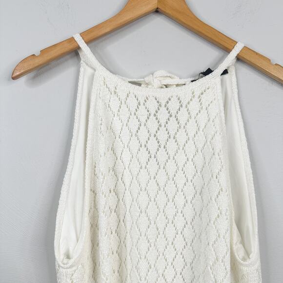 Boston Proper White Knit High Neck Maxi Dress - Picture 3 of 9